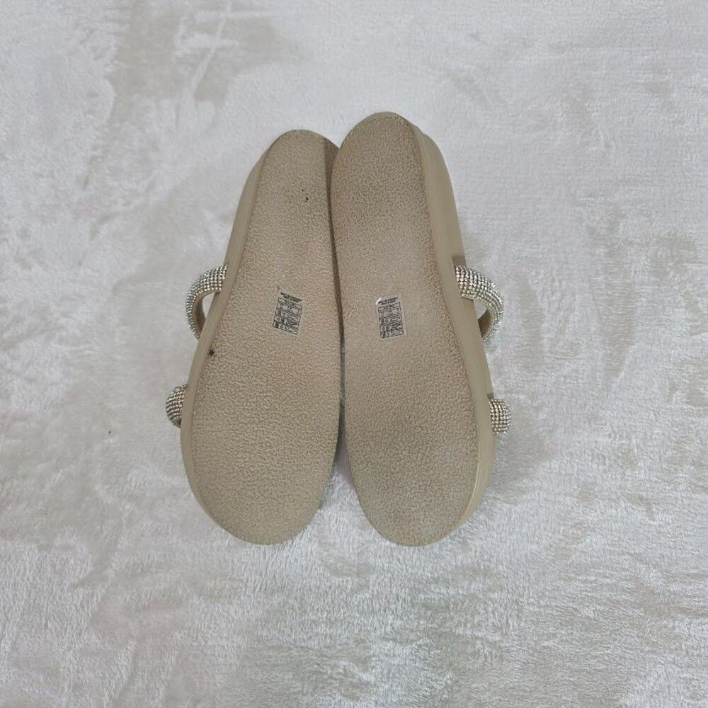 Rocket Dog Sparkle Women's Sandal Size 6M Beige Rhinestone Straps Wedge Slip On - Picture 6 of 6